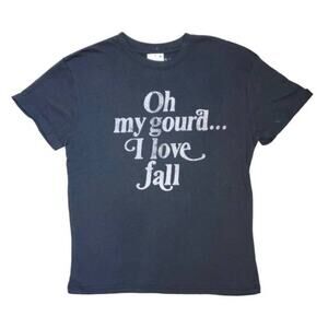 New Fifth Sun Oh My Gourd I Love Fall Gray White Tee XS